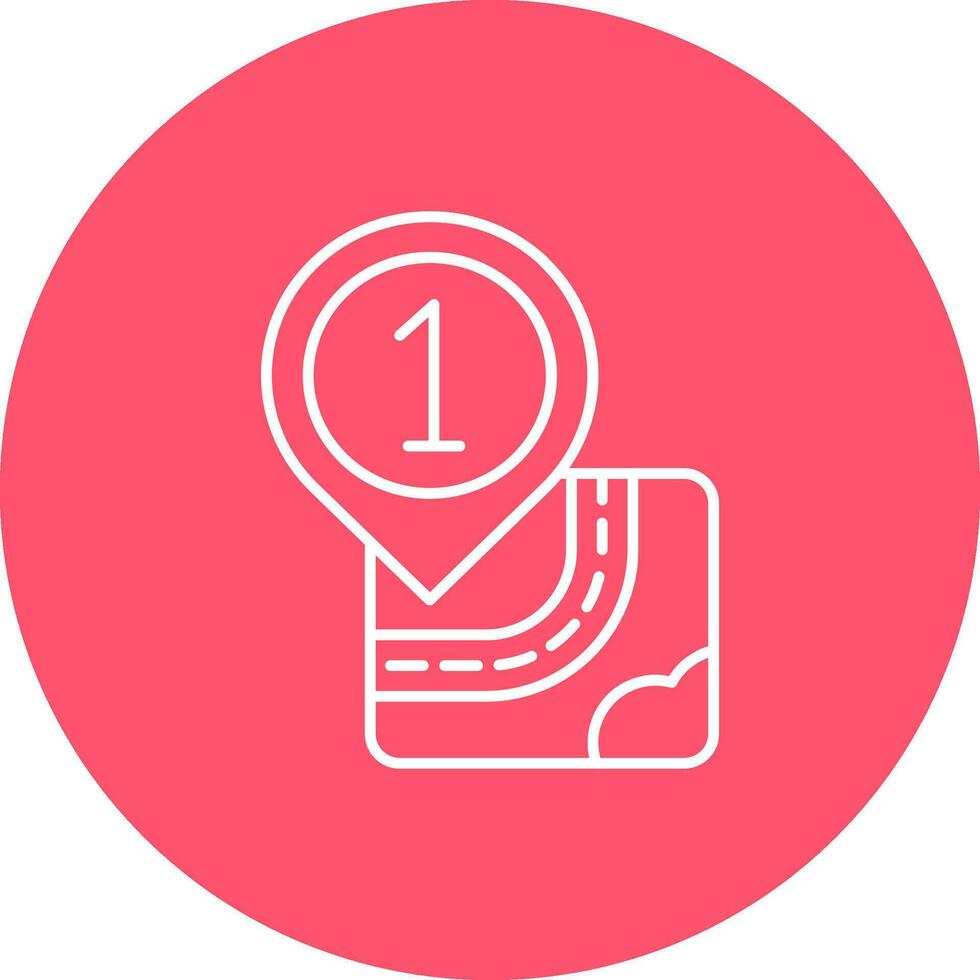 One Line color circle Icon vector