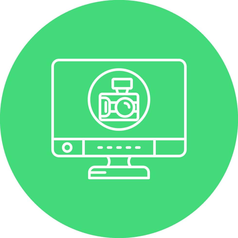Camera Line color circle Icon vector