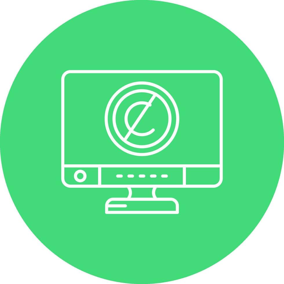 Copyright Line color circle Icon vector