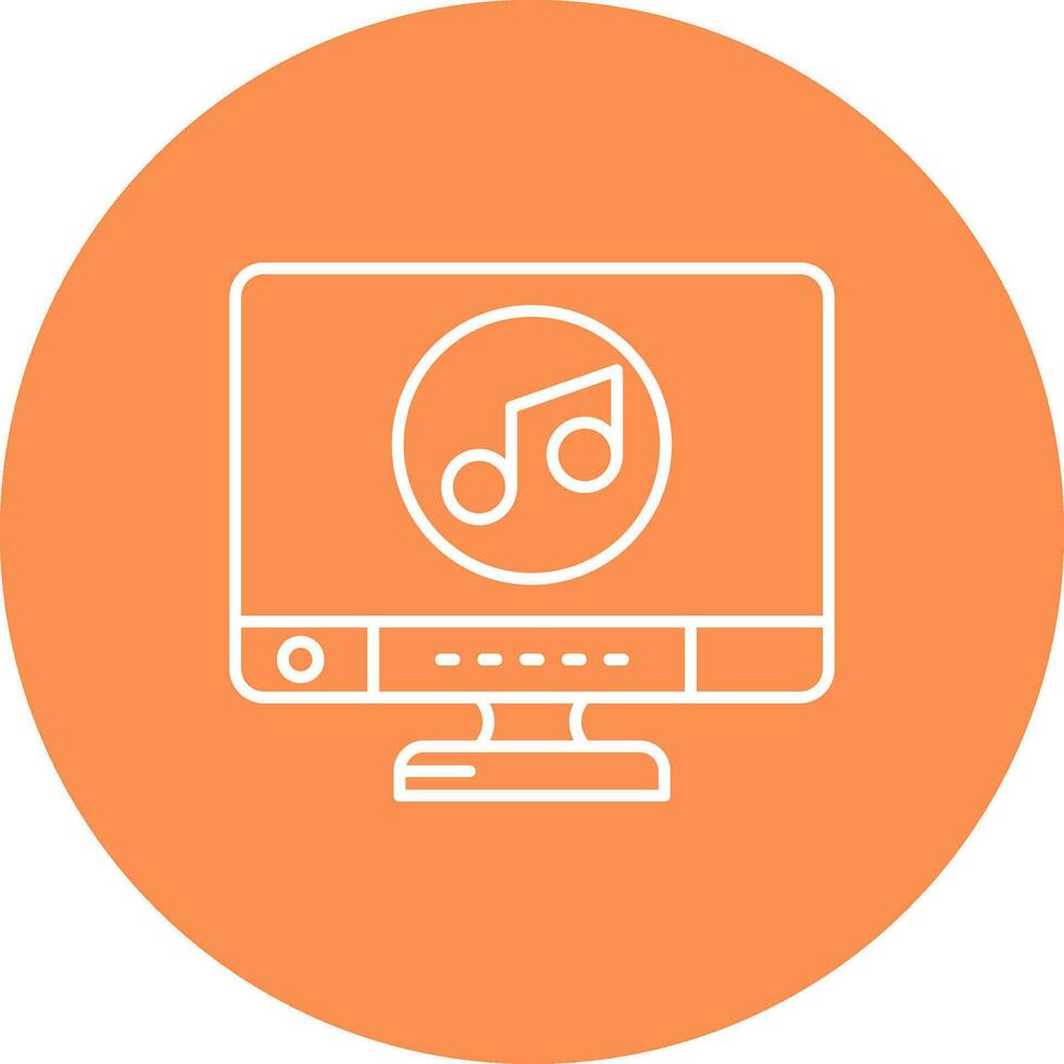 Music Line color circle Icon vector