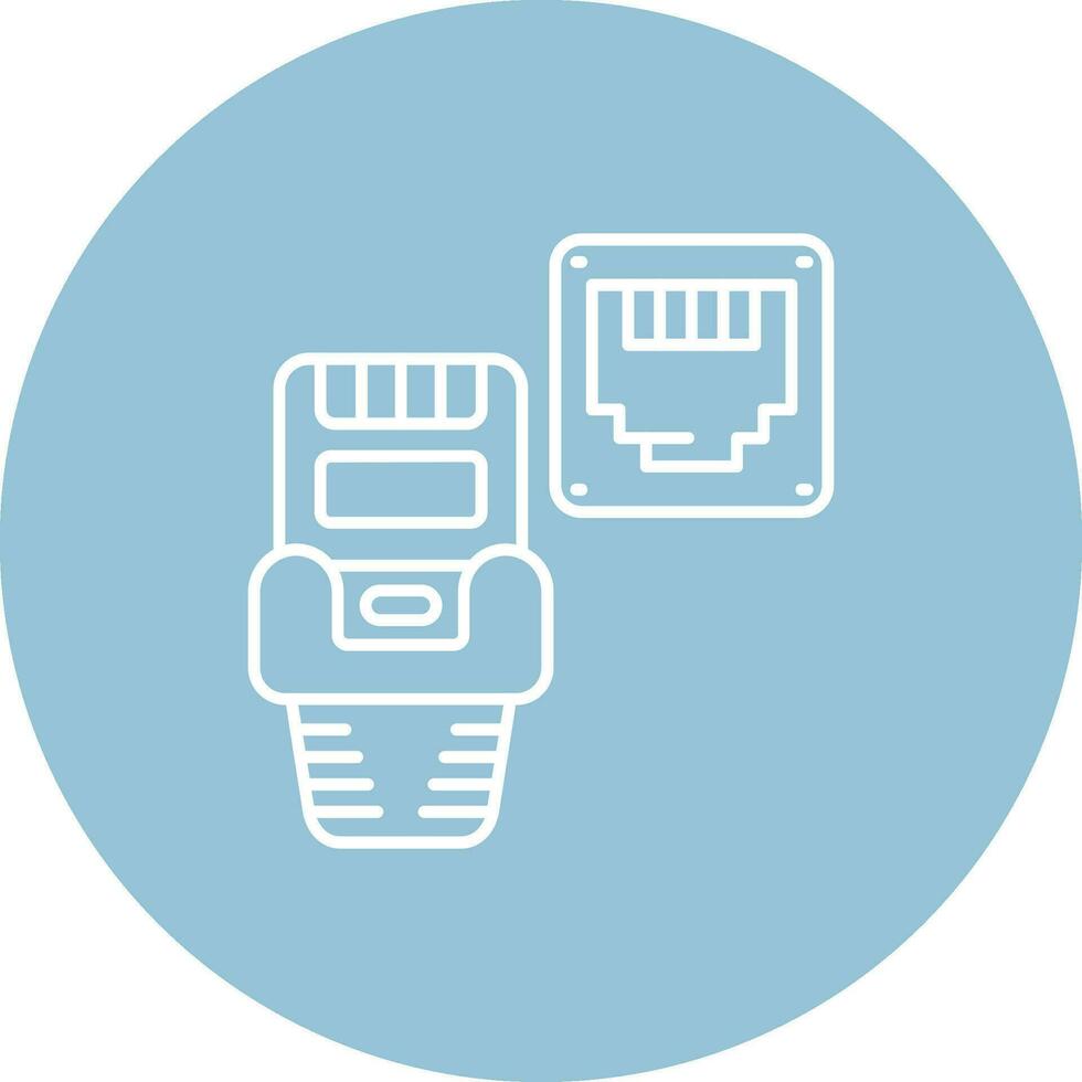 ethernet línea color circulo icono vector