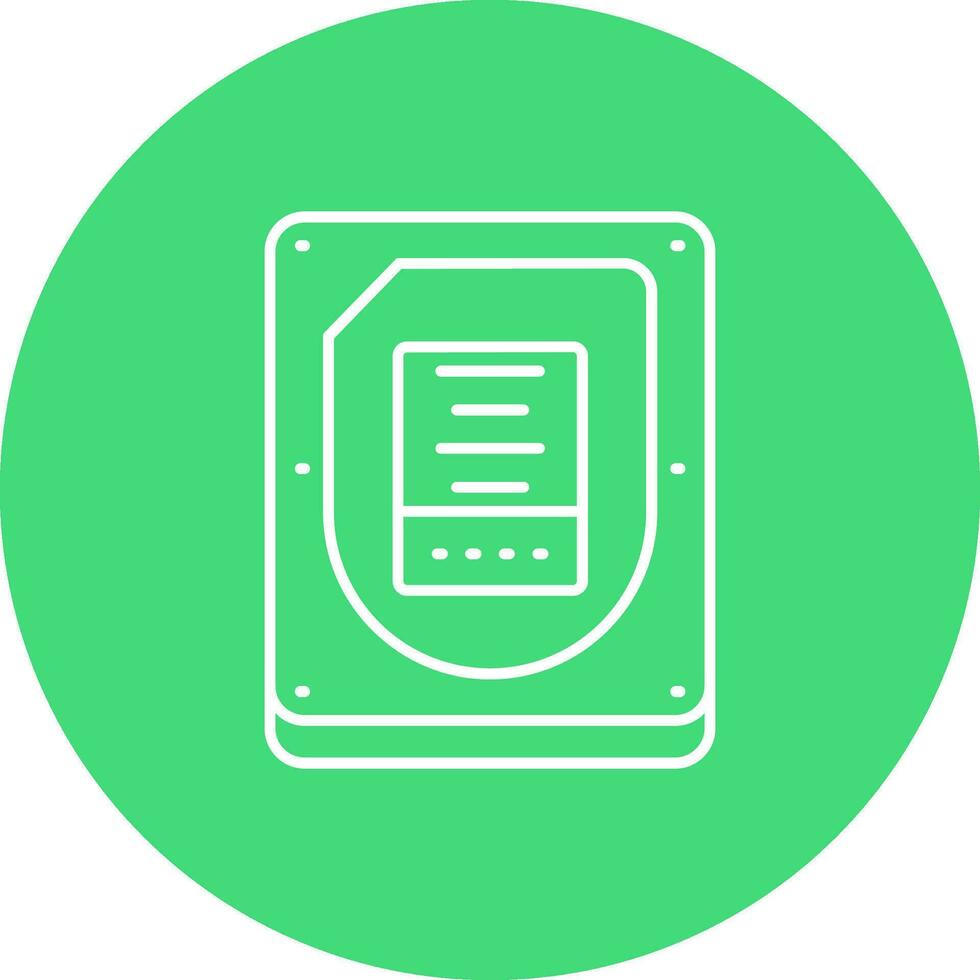 Disk Line color circle Icon vector
