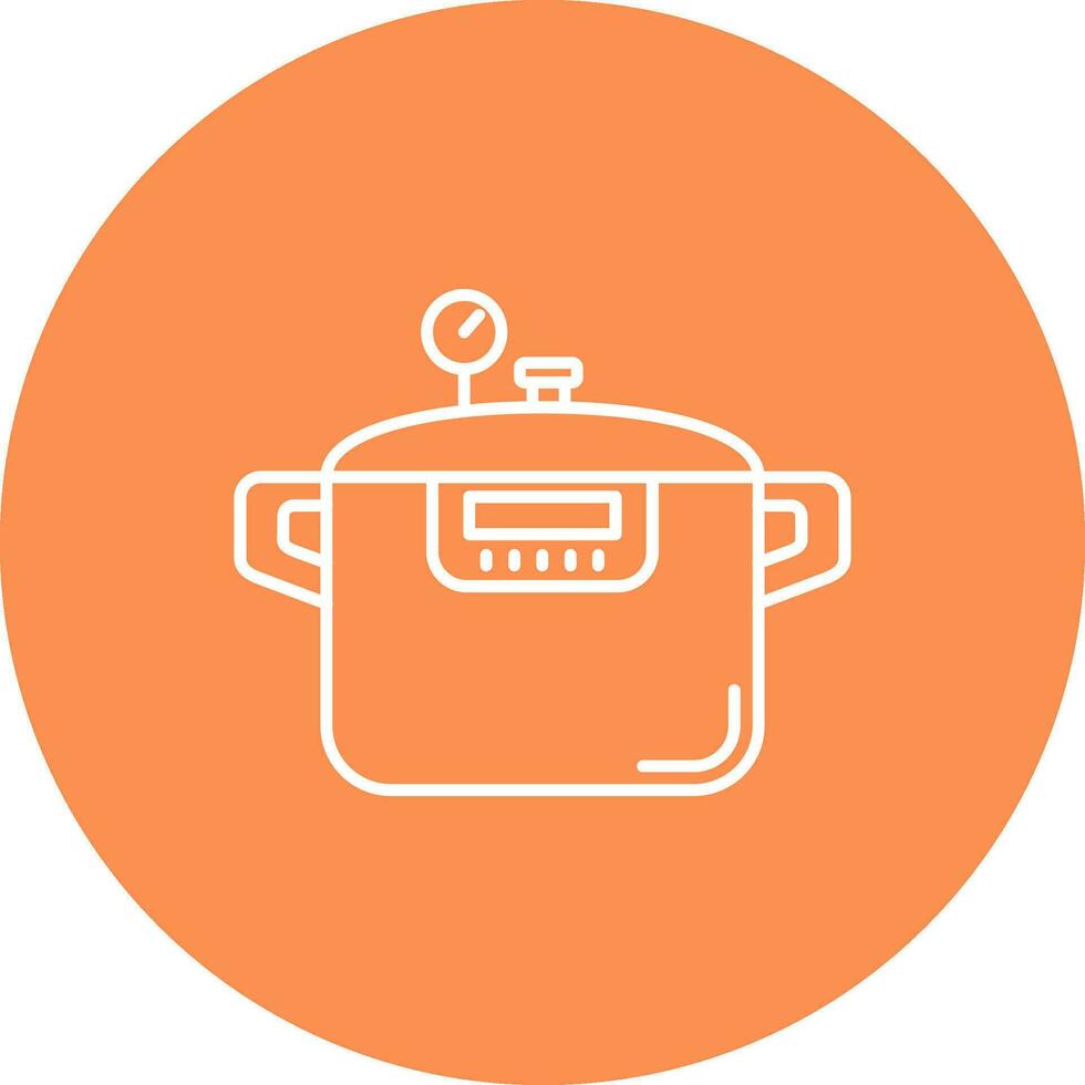 Pressure cooker Line color circle Icon vector