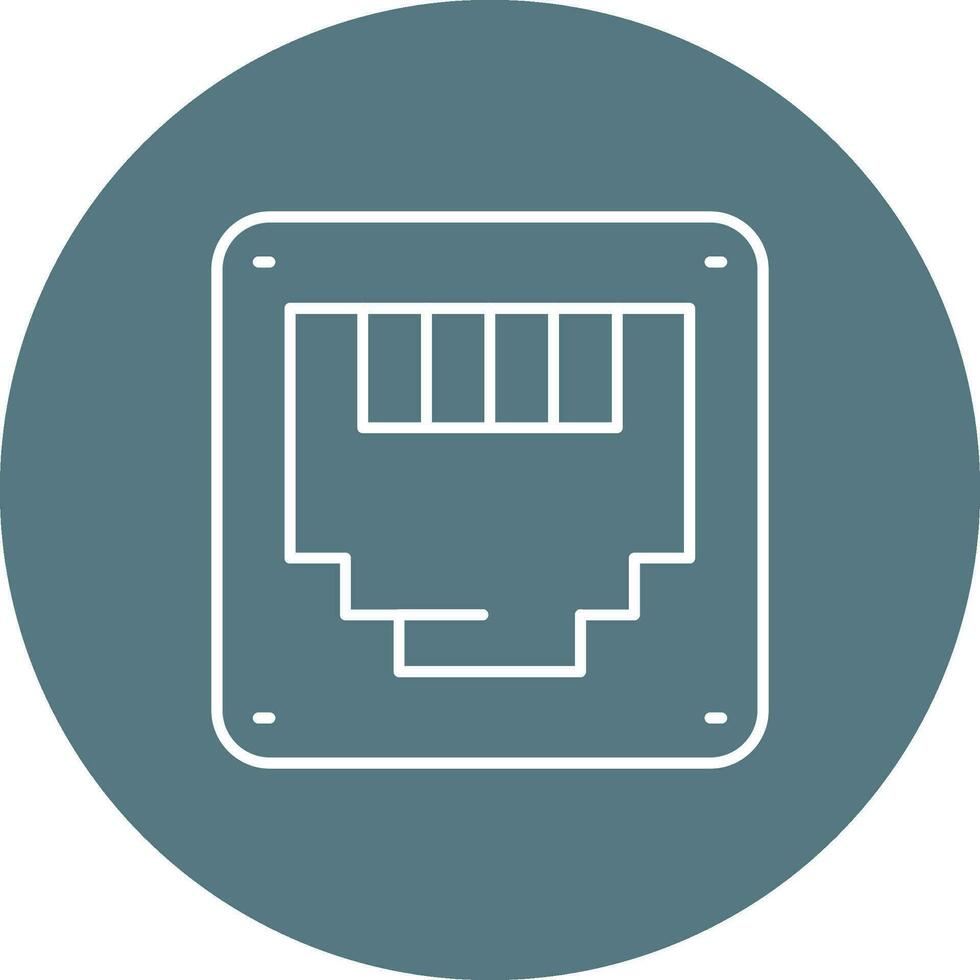 Ethernet Line color circle Icon vector