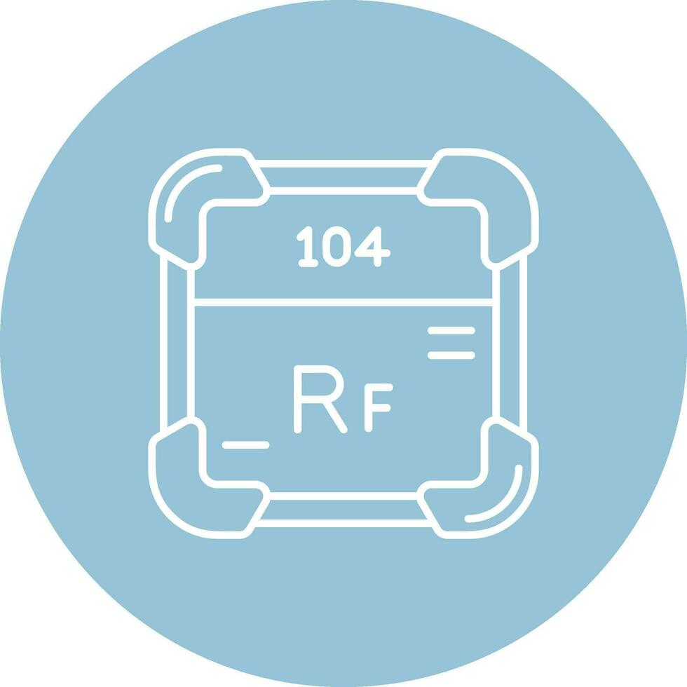 Rutherfordium Line color circle Icon vector