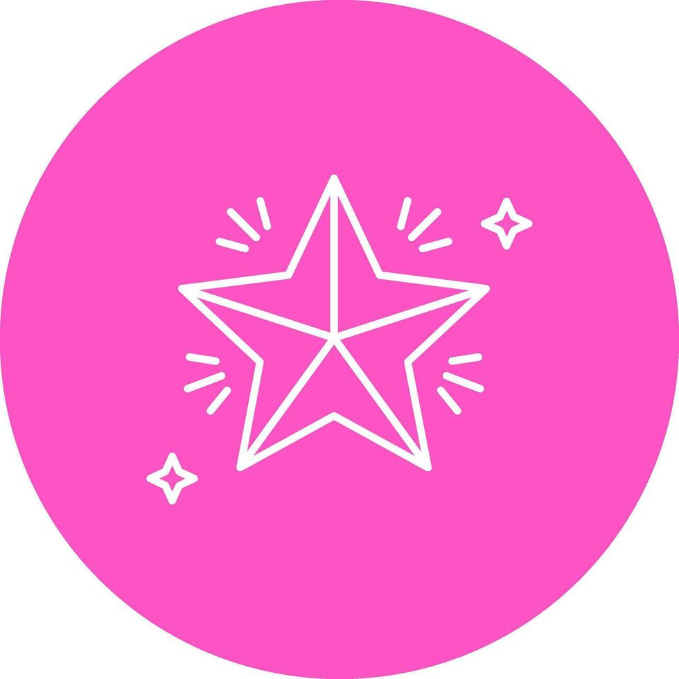 Star Line color circle Icon vector