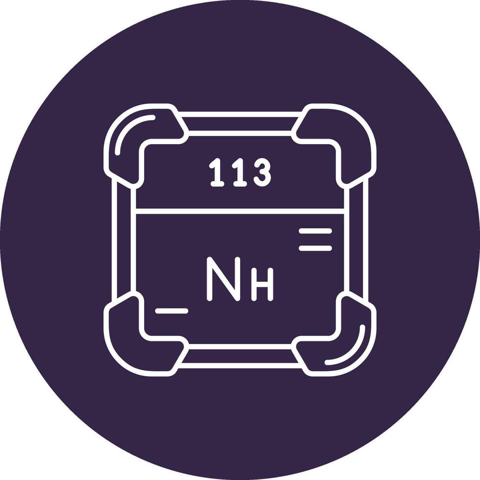 nihonium línea color circulo icono vector