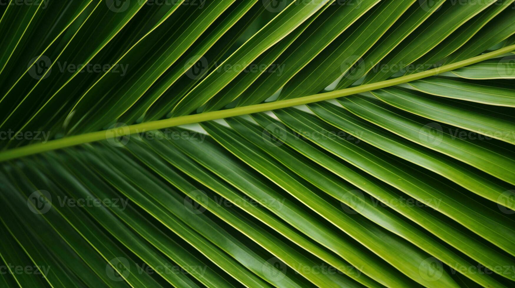 AI generated a close up image of coconut tree leaf photo