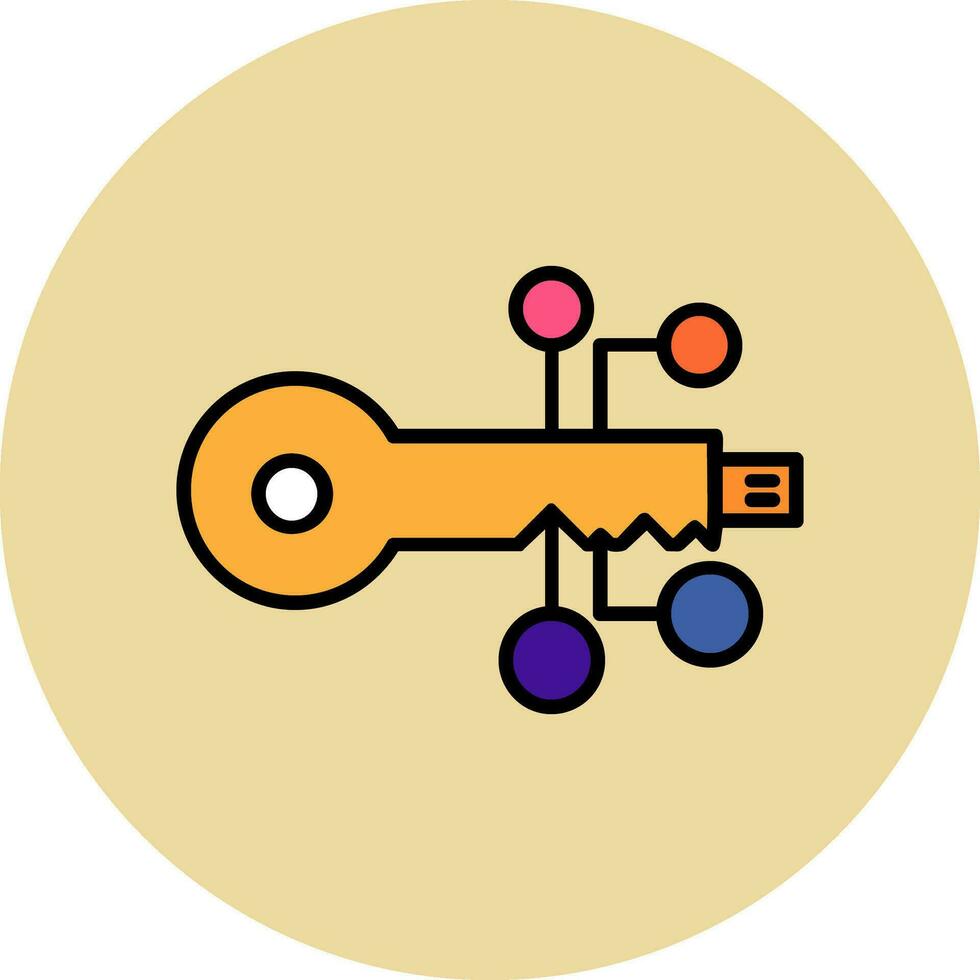 digital key Vector Icon