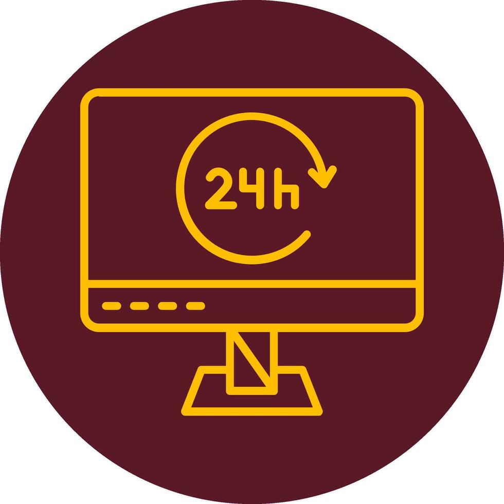 24 Hours Vector Icon