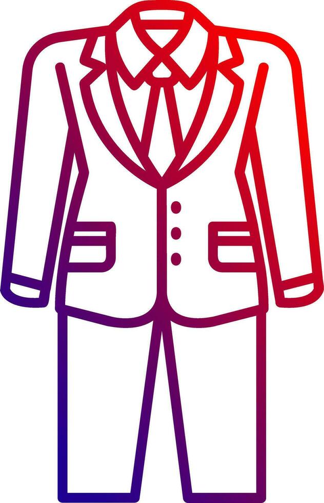 icono de gradiente de línea de traje vector