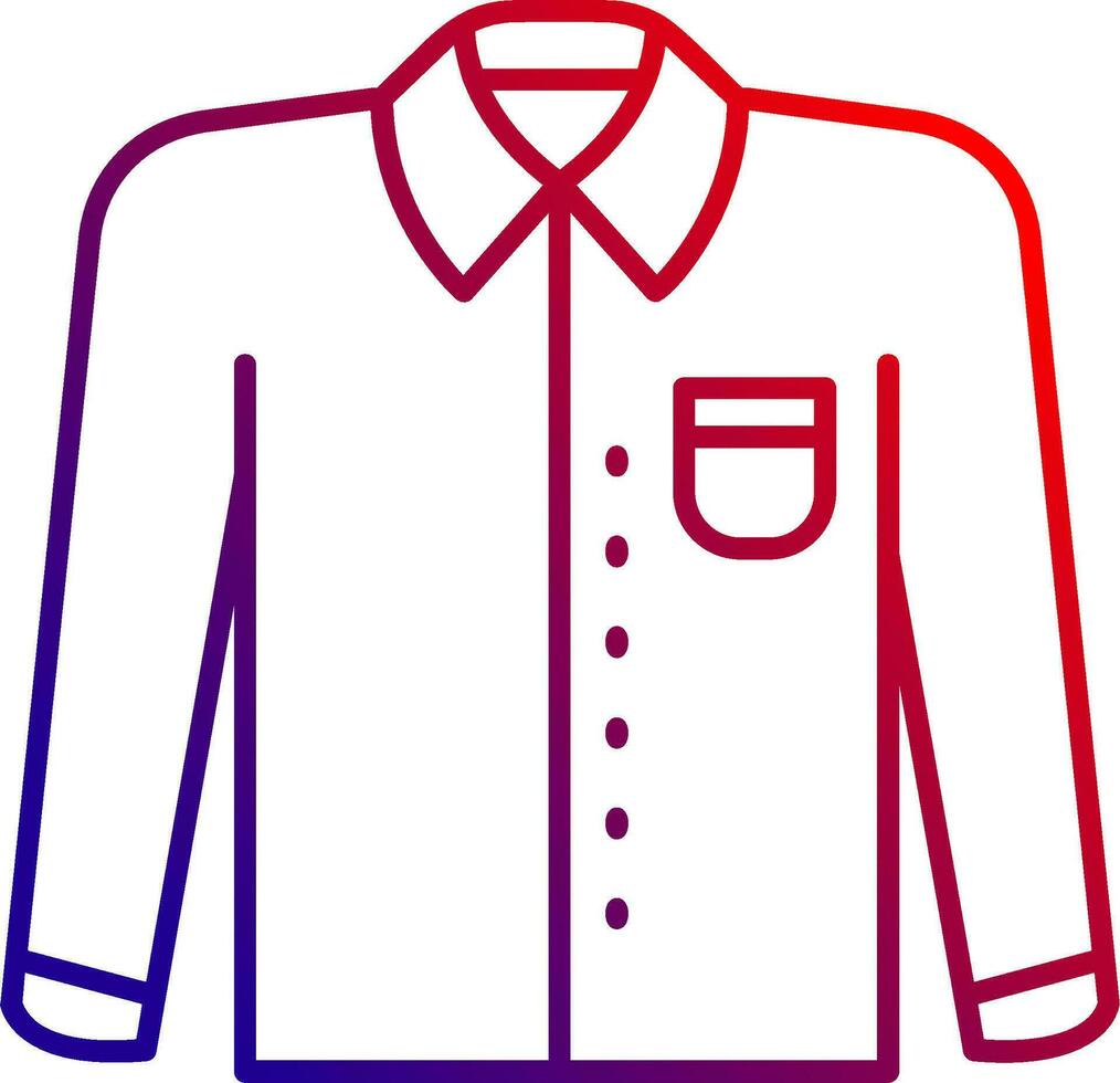 formal camisa línea degradado icono vector