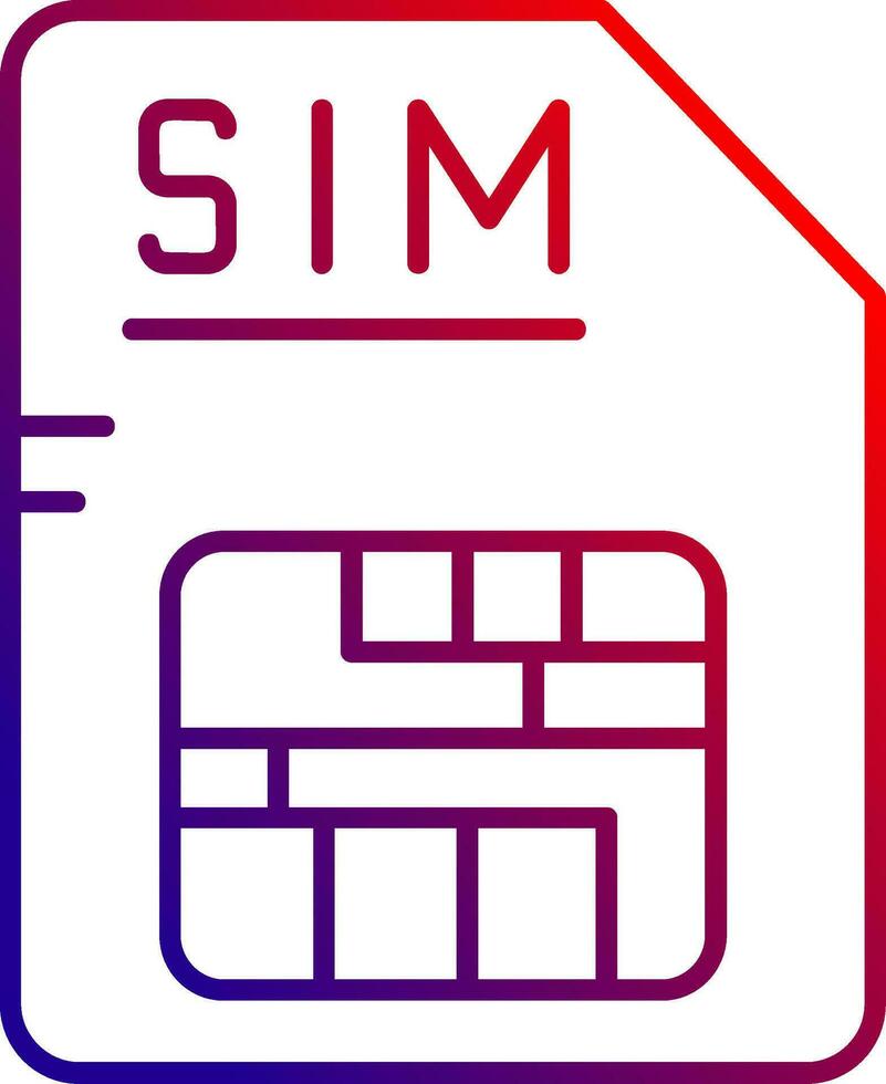 sim línea degradado icono vector