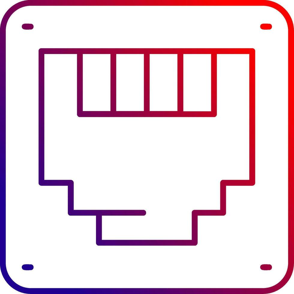 Ethernet Line gradient Icon vector