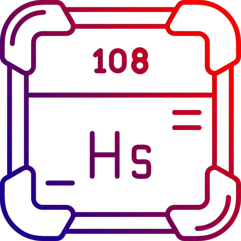 Hassium Line gradient Icon vector