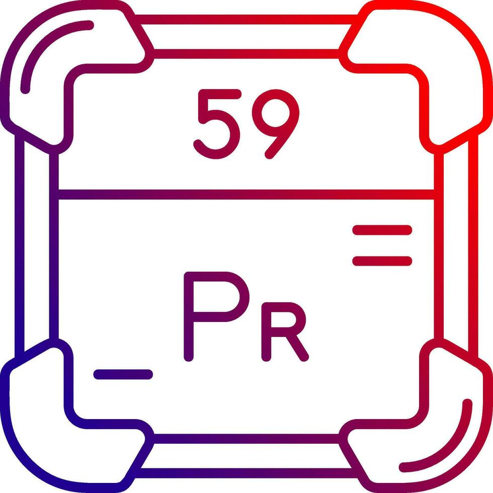 Praseodymium Line gradient Icon vector