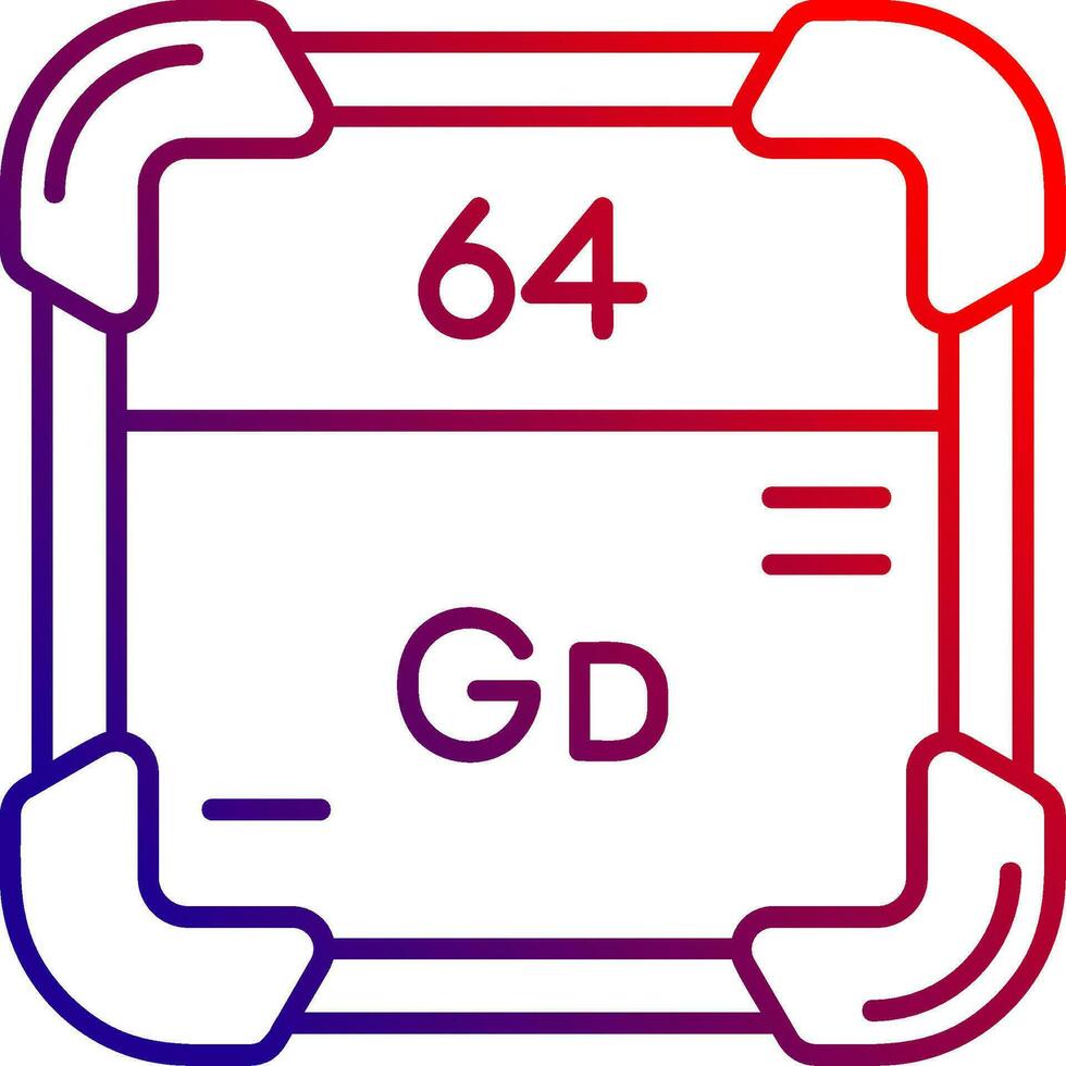 gadolinio línea degradado icono vector
