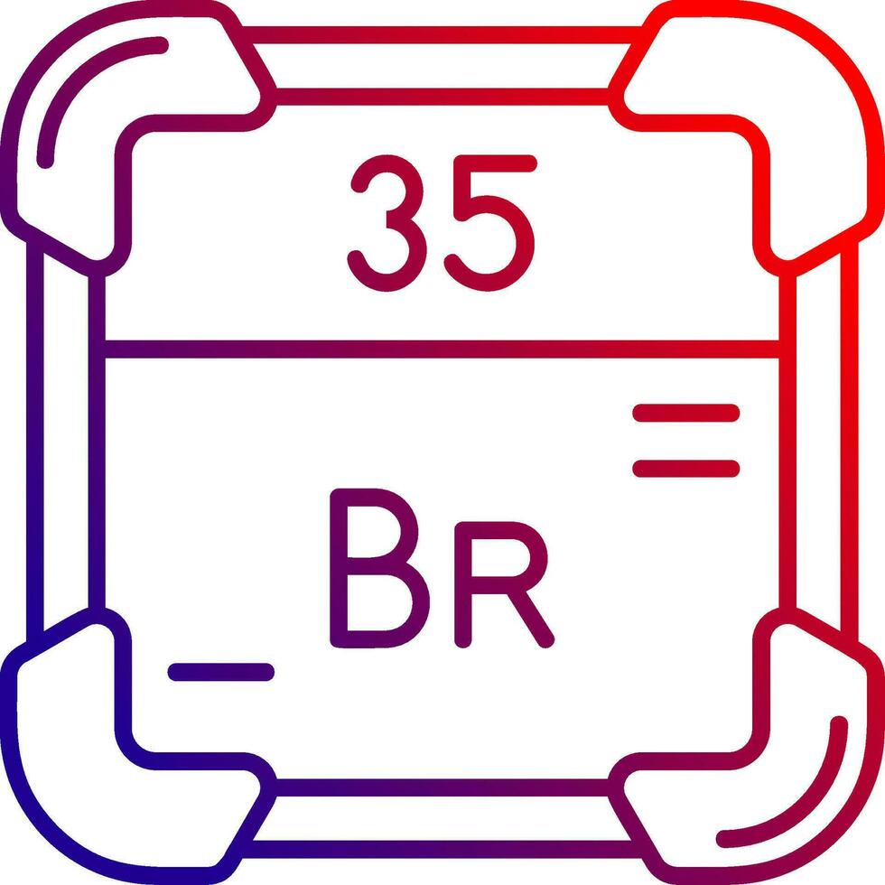 Bromine Line gradient Icon vector