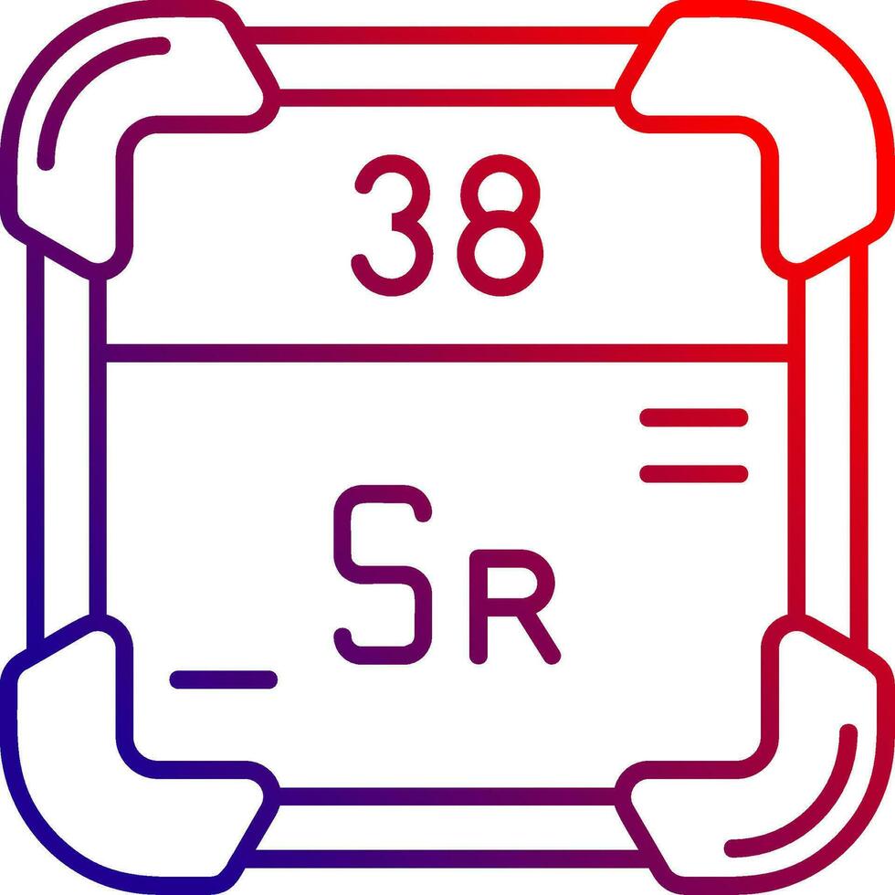 Strontium Line gradient Icon vector