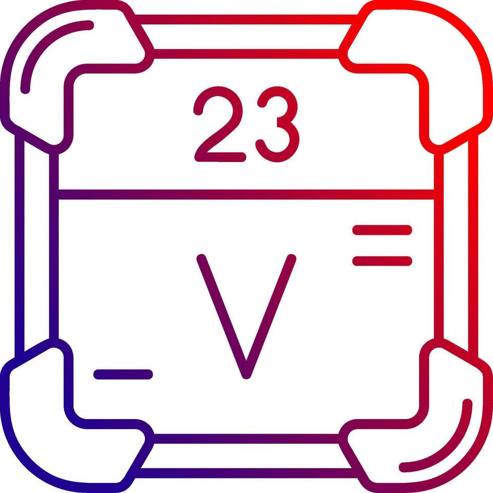 Vanadium Line gradient Icon vector