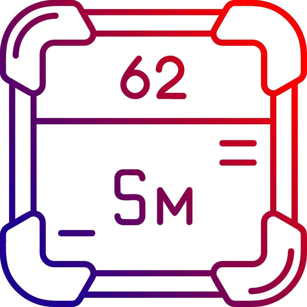 Samarium Line gradient Icon vector