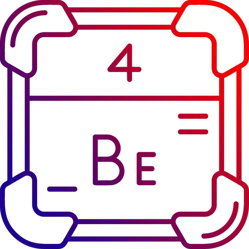 Beryllium Line gradient Icon vector