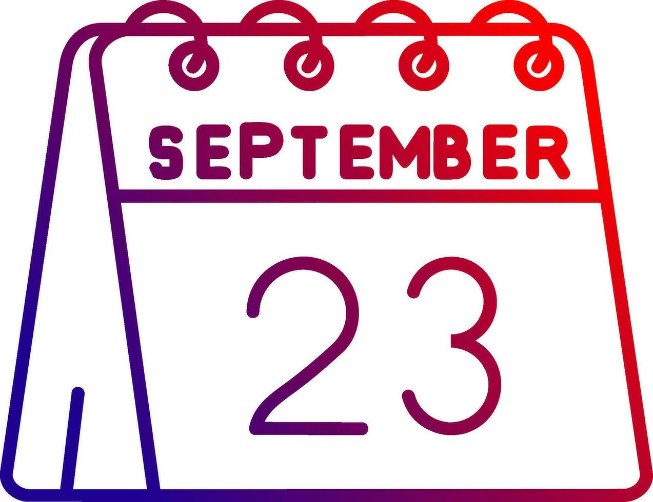 23rd of September Line gradient Icon vector