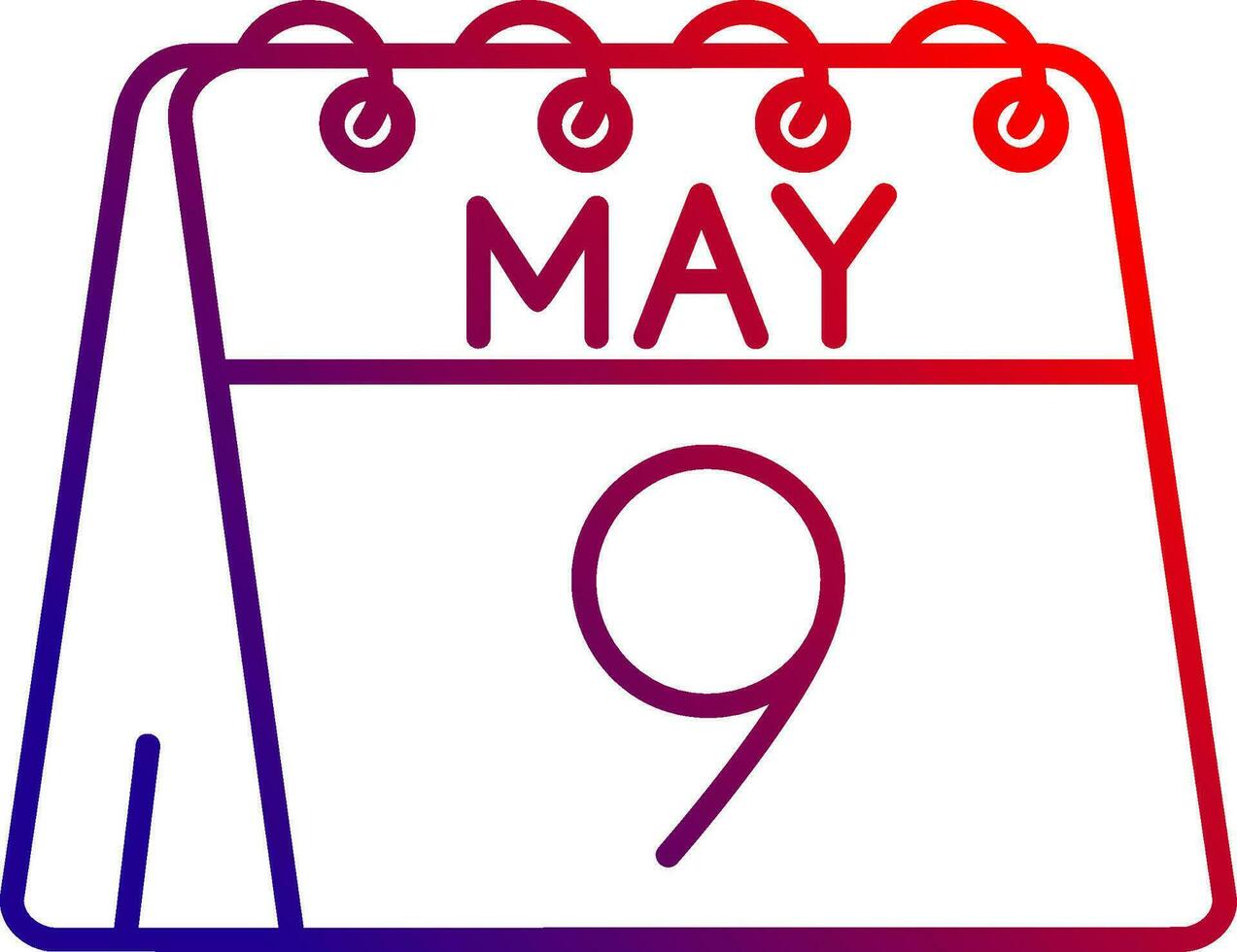 9th of May Line gradient Icon vector