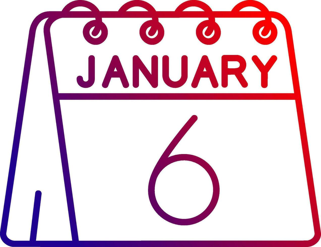 6th of January Line gradient Icon vector