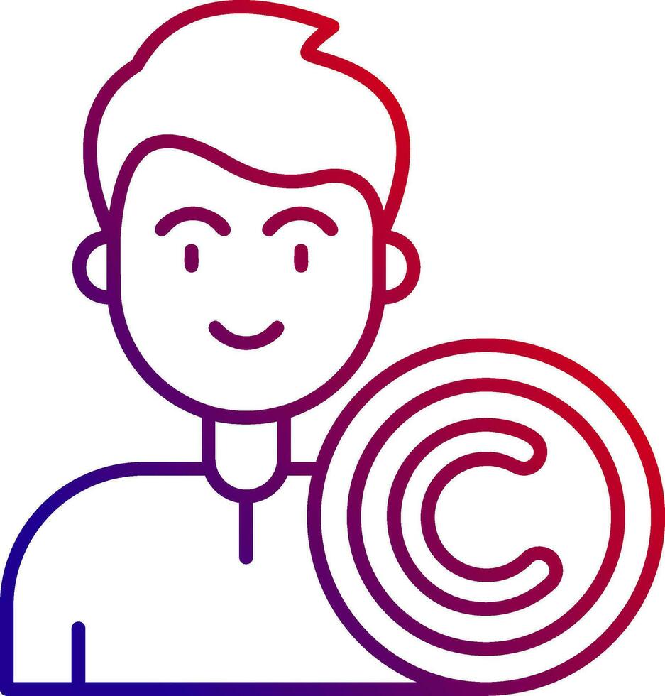 Copyright Line gradient Icon vector