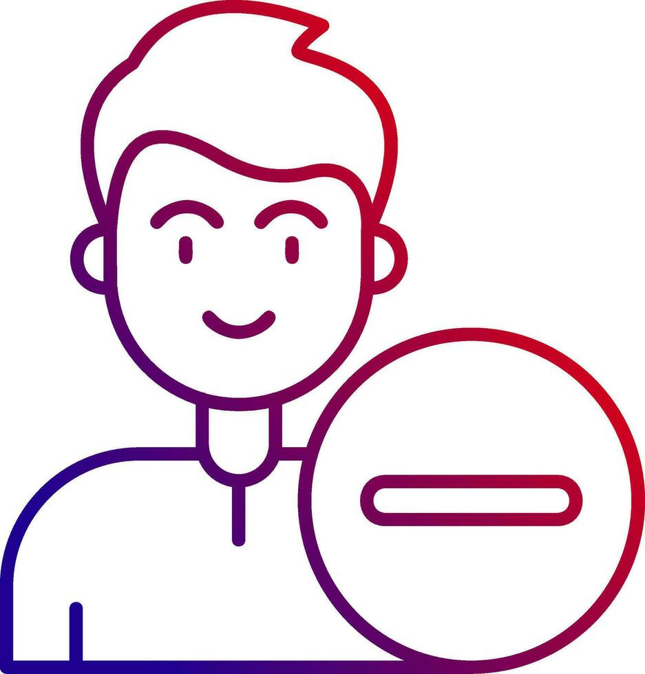 Remove Line gradient Icon vector
