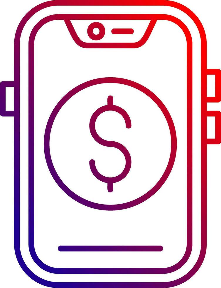 Dollar Line gradient Icon vector