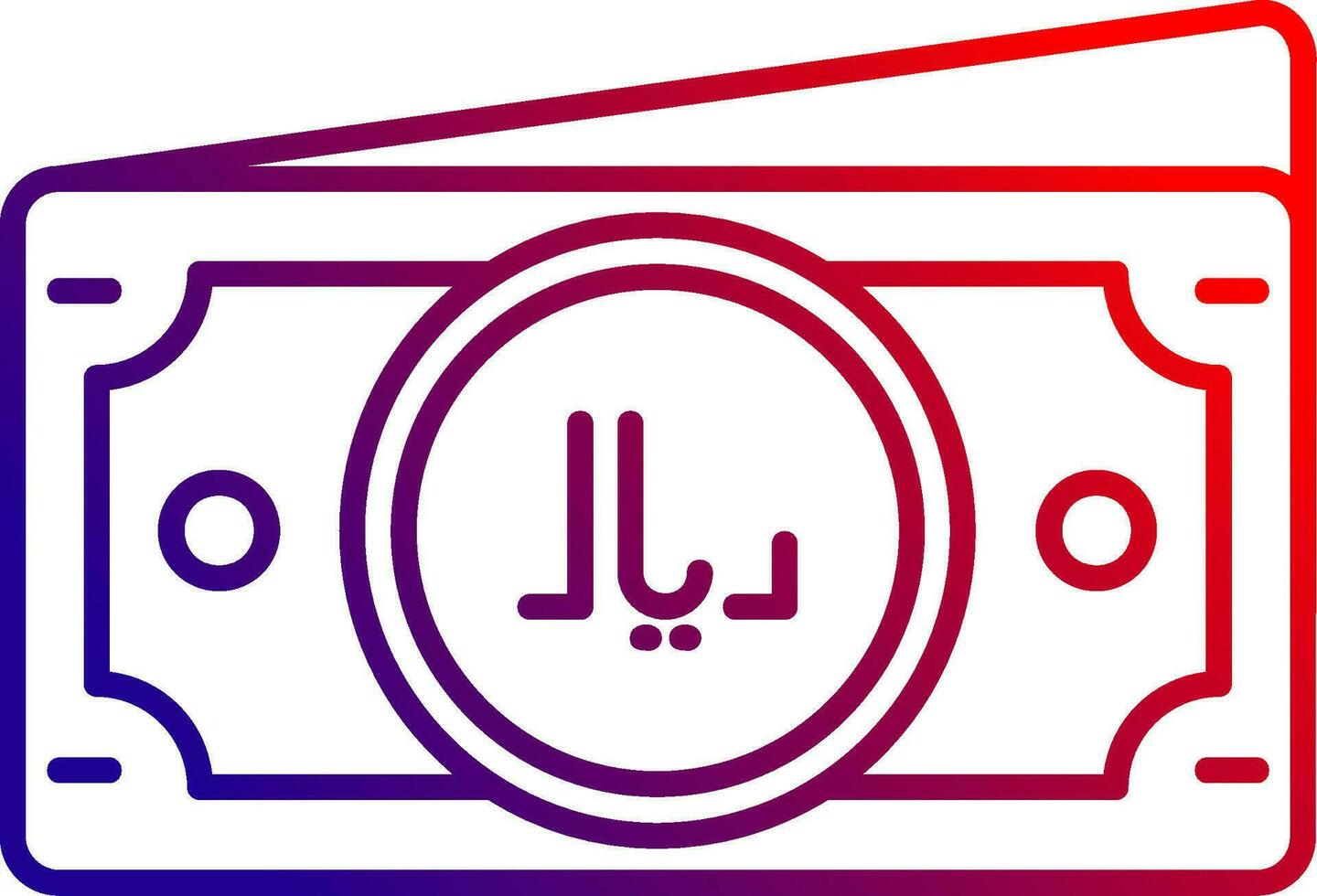 Riyal Line gradient Icon vector