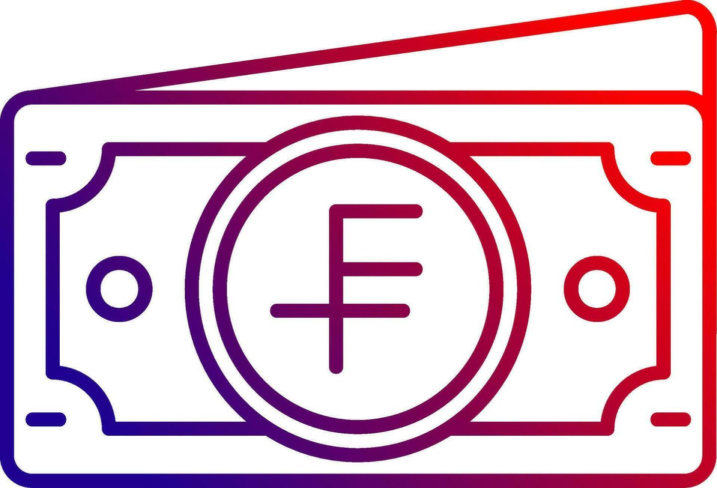 Swiss franc Line gradient Icon vector