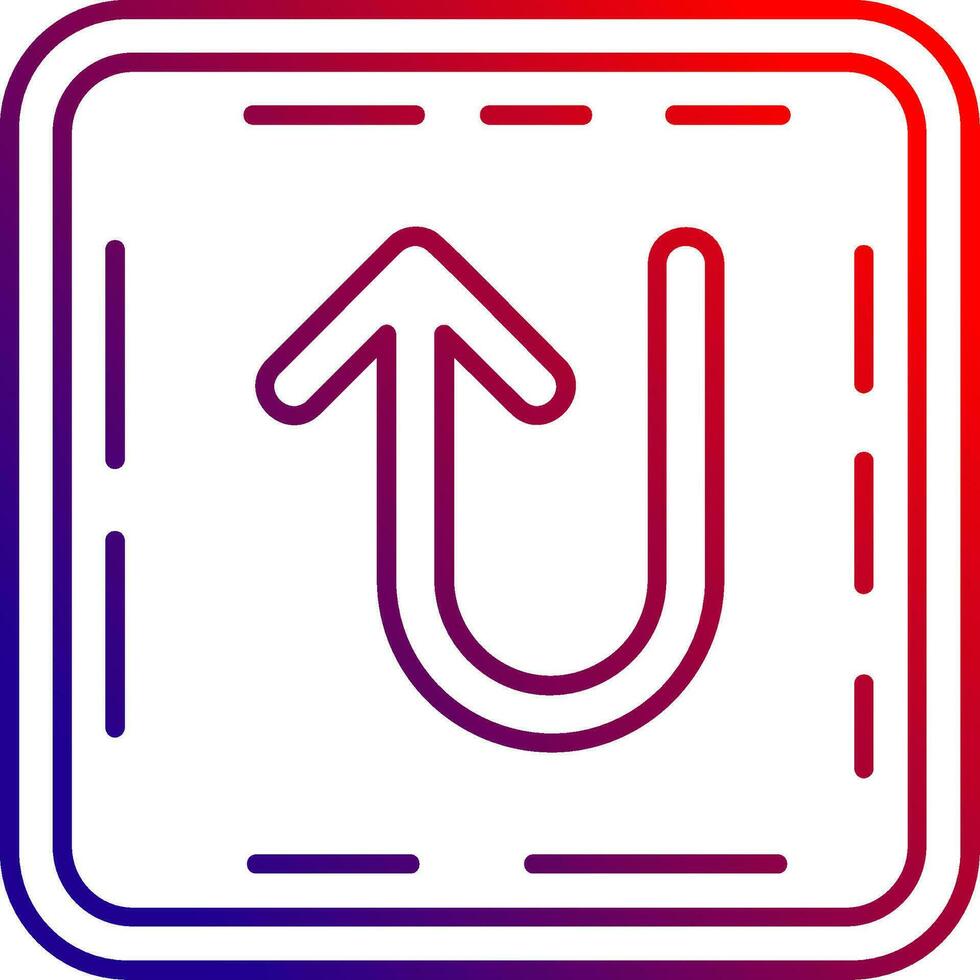 U turn Line gradient Icon vector