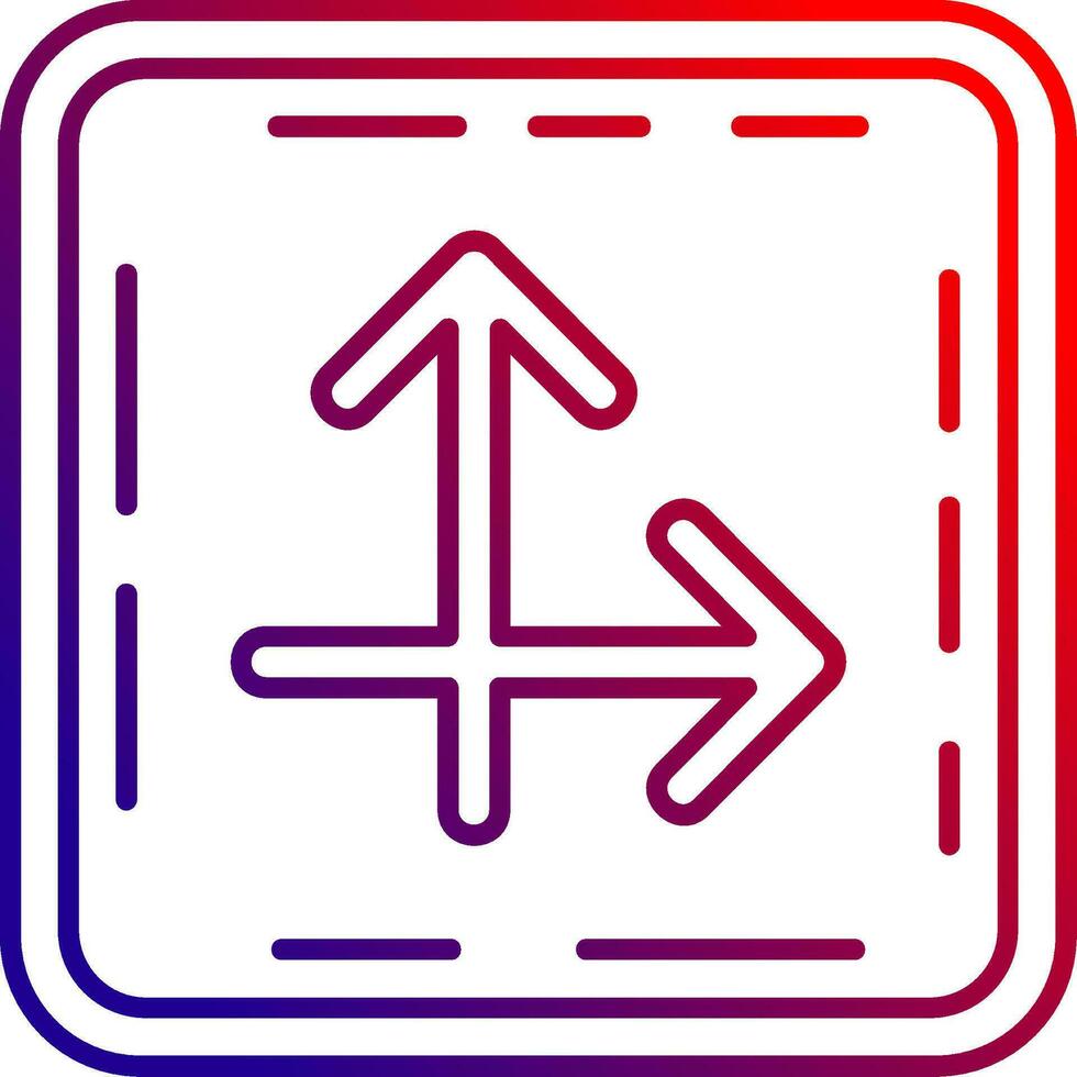Intersect Line gradient Icon vector