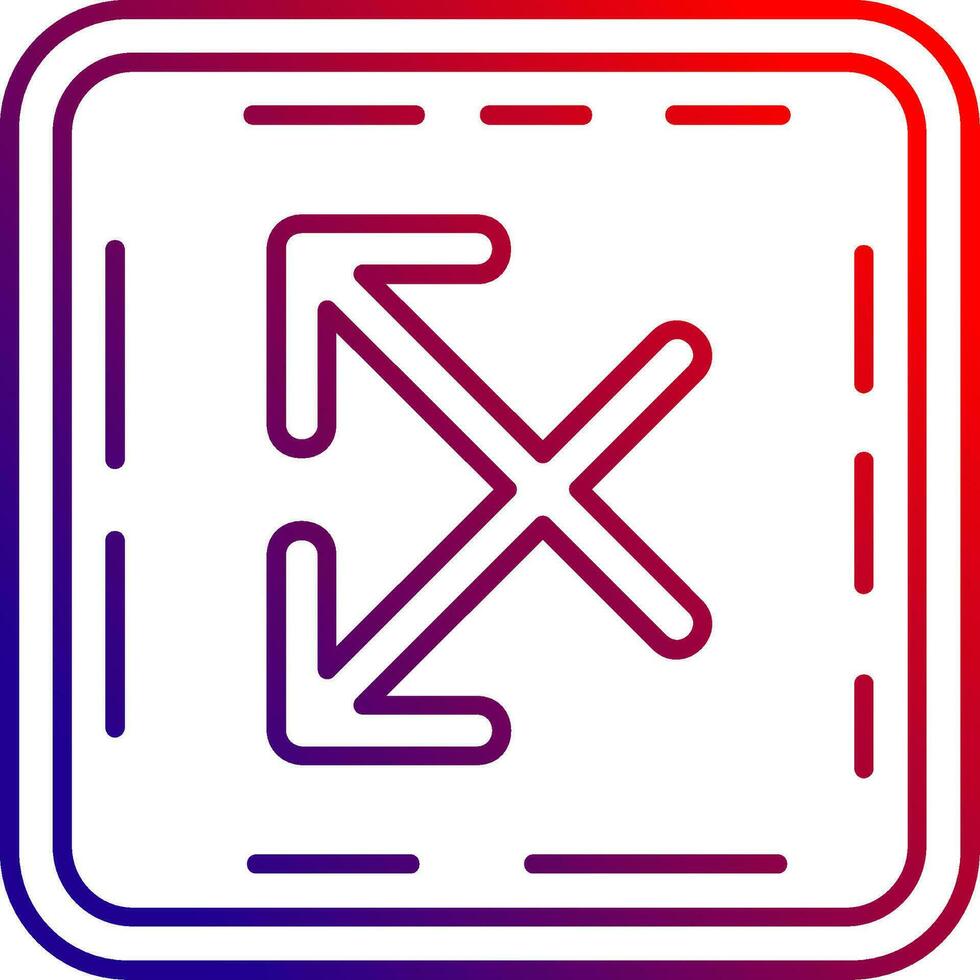 Intersect Line gradient Icon vector