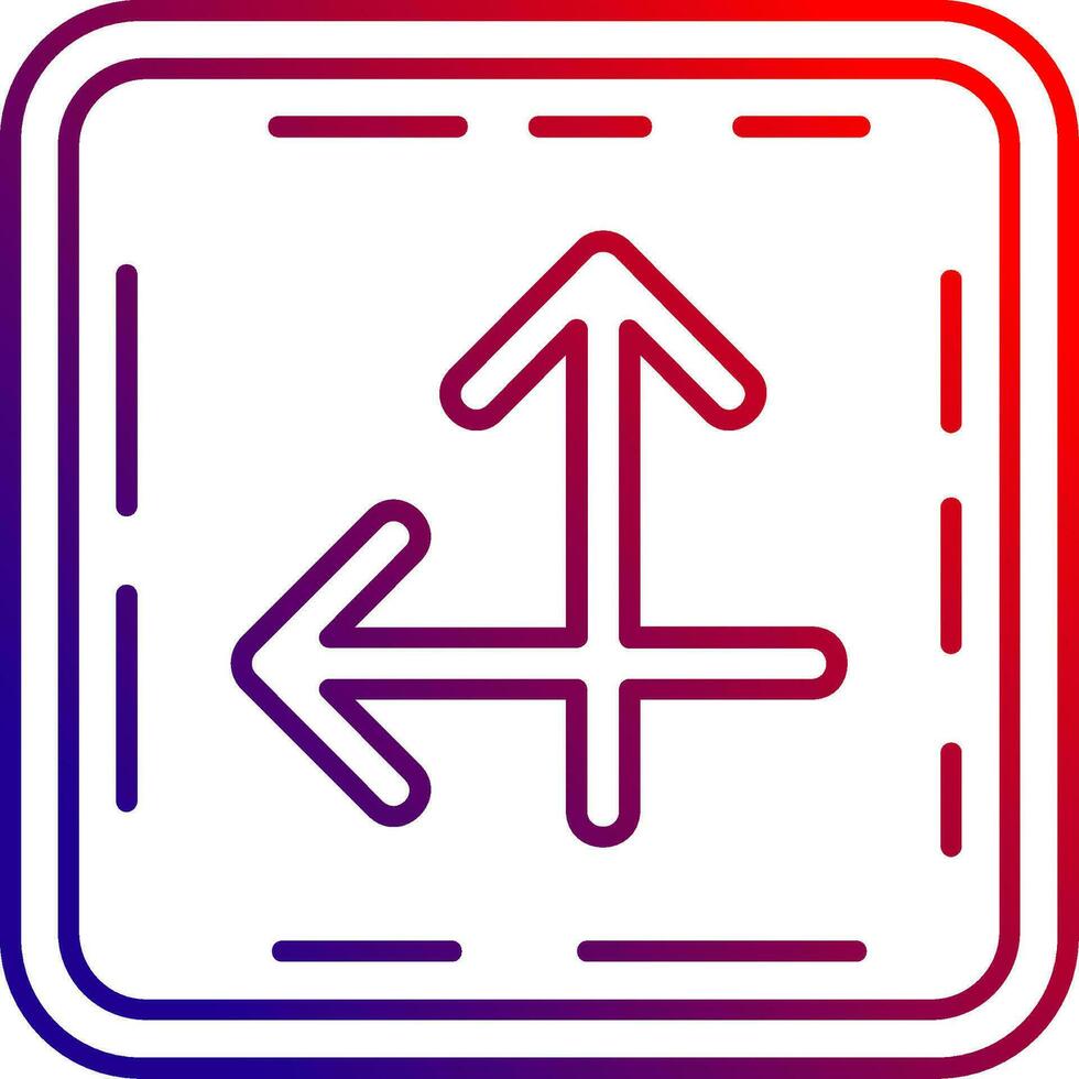 Intersect Line gradient Icon vector