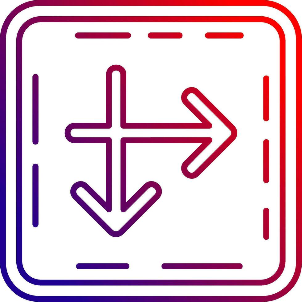 Intersect Line gradient Icon vector
