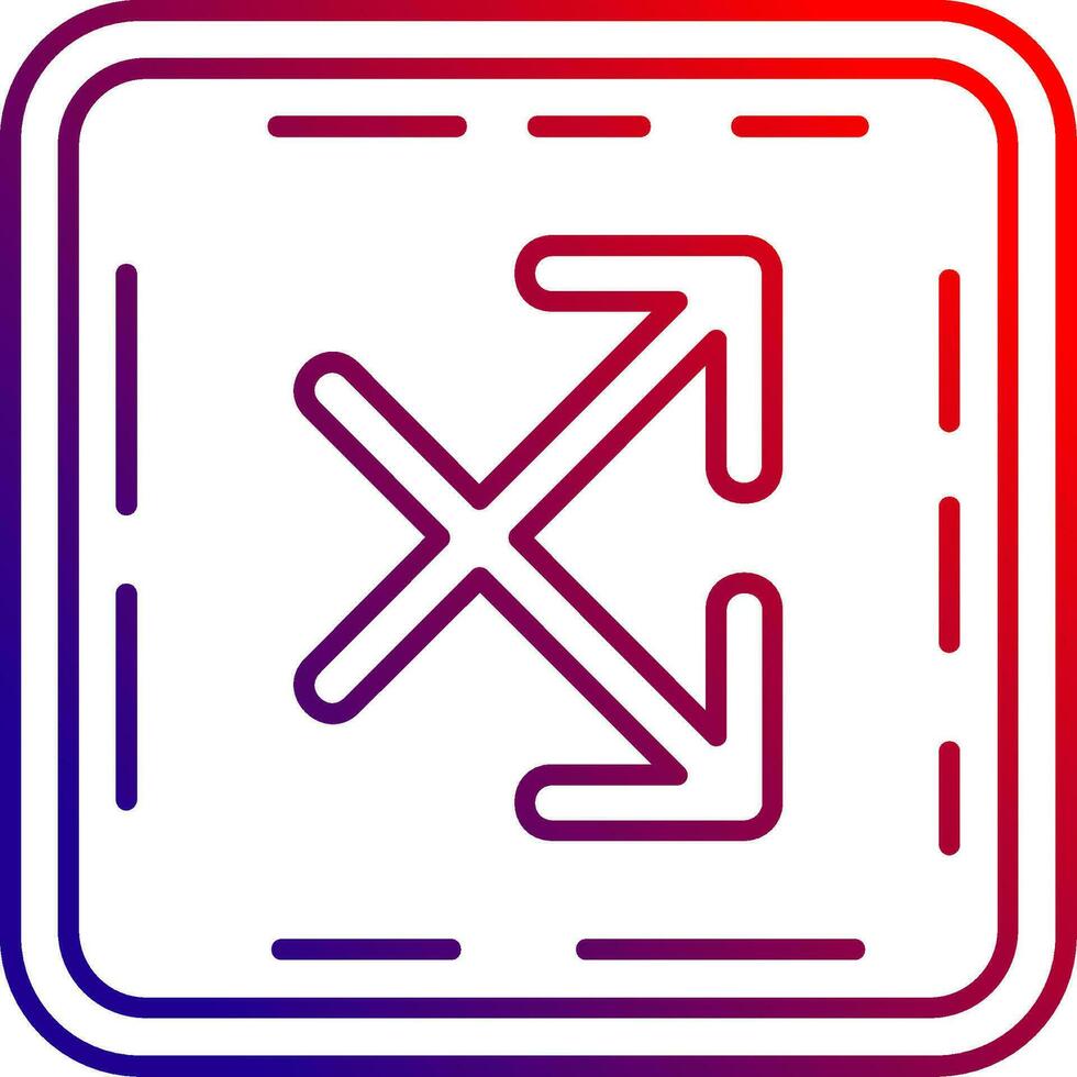 Intersect Line gradient Icon vector