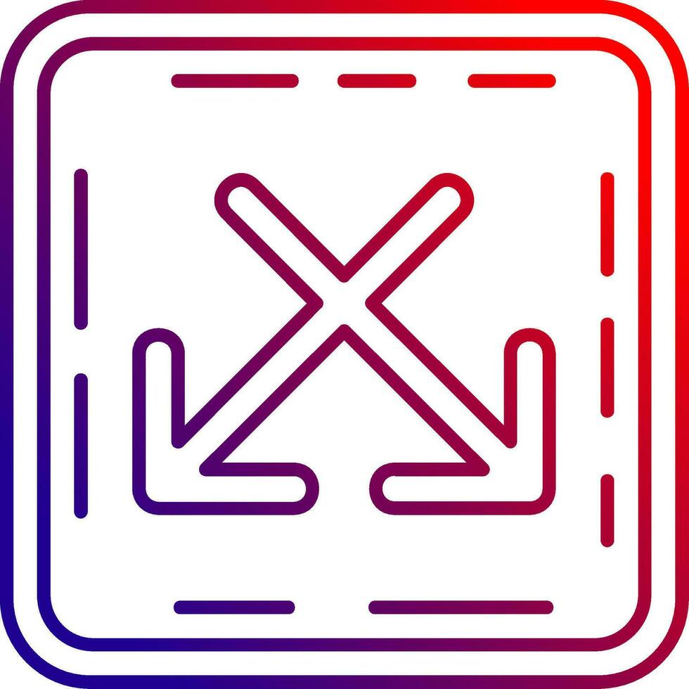 Intersect Line gradient Icon vector