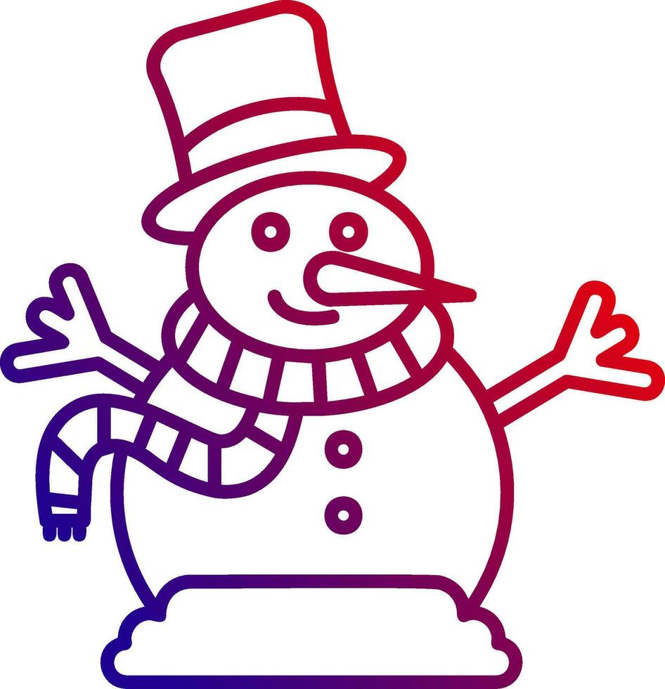 Snowman Line gradient Icon vector