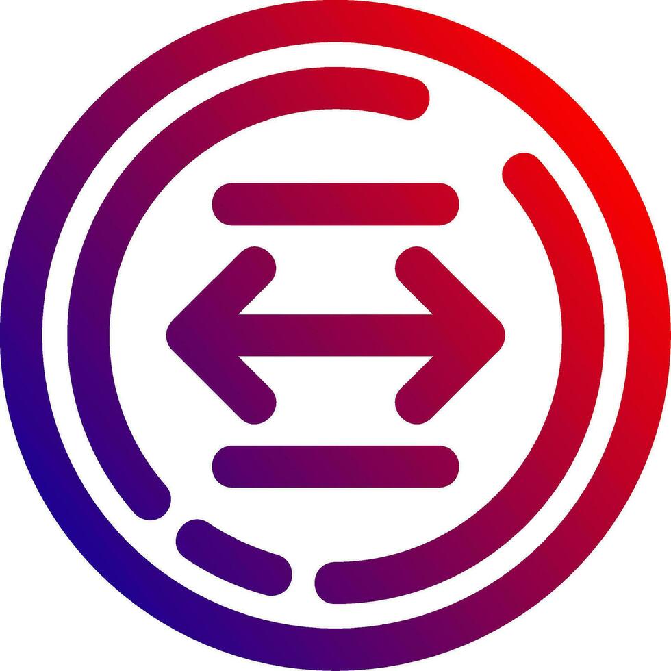 Left and right arrow Line gradient Icon vector