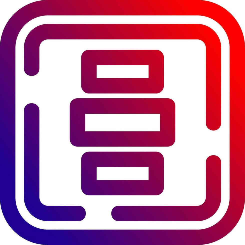 Horizontal Alignment Line gradient Icon vector