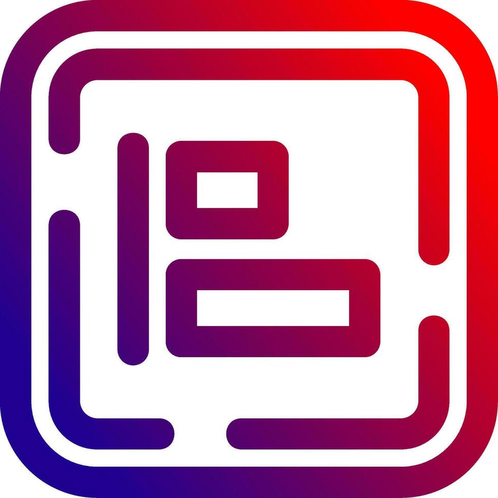 Left allignment Line gradient Icon vector