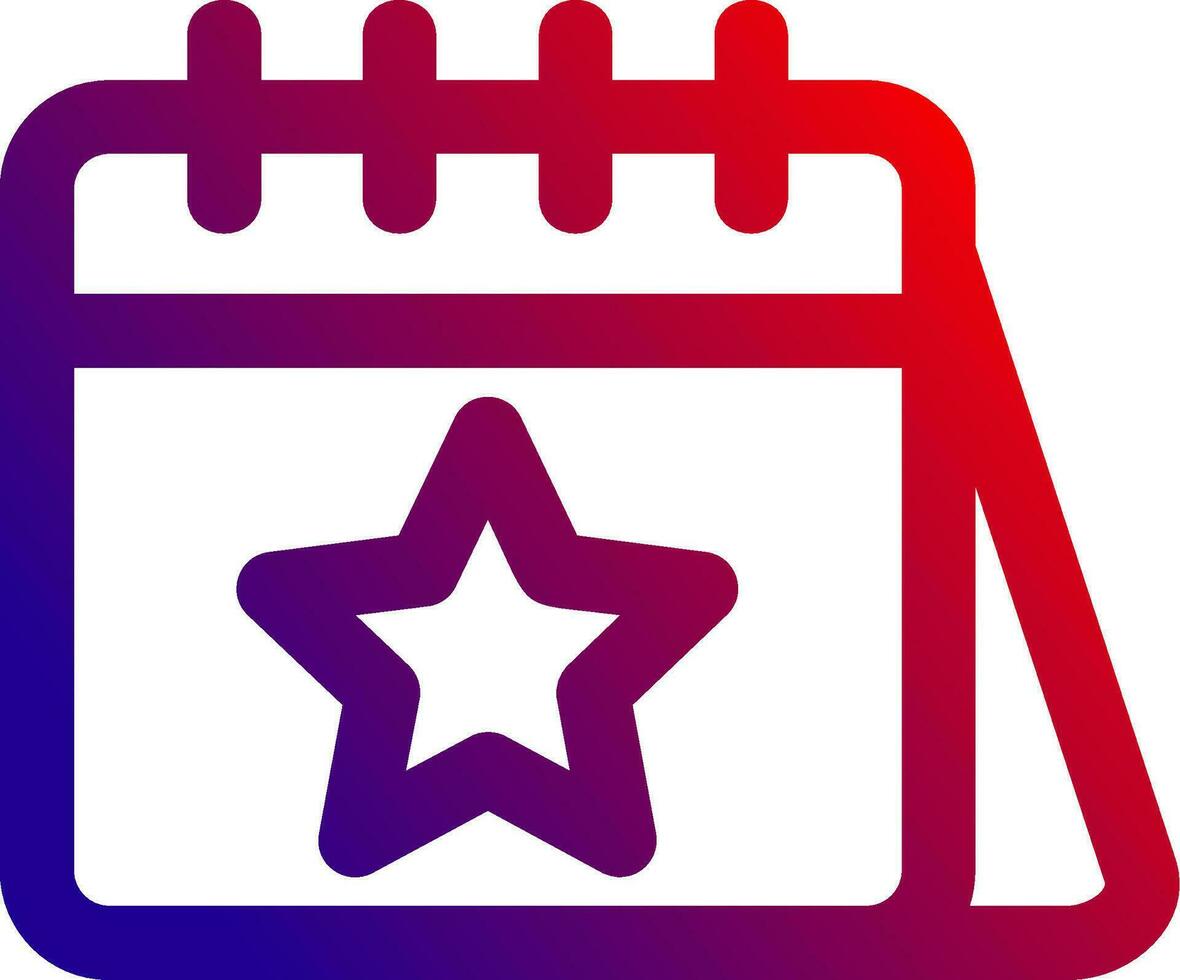 icono de gradiente de línea de calendario vector