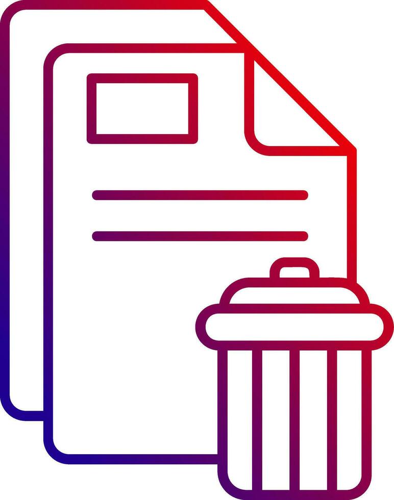 Delete Line gradient Icon vector