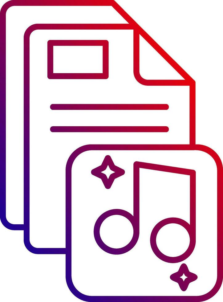 Music Line gradient Icon vector