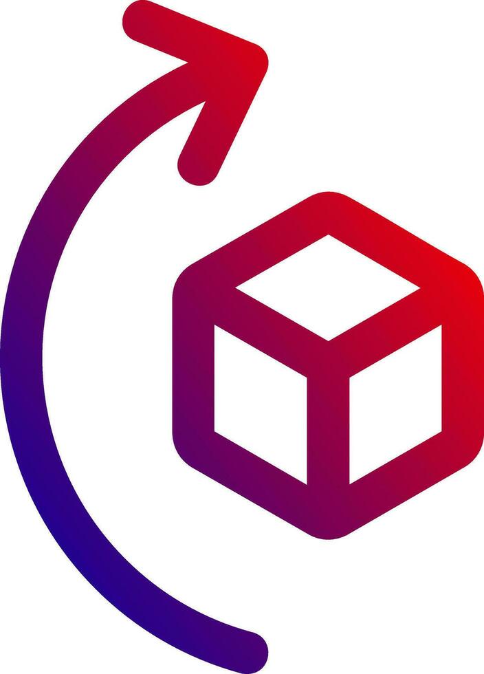 Rotate right Line gradient Icon vector