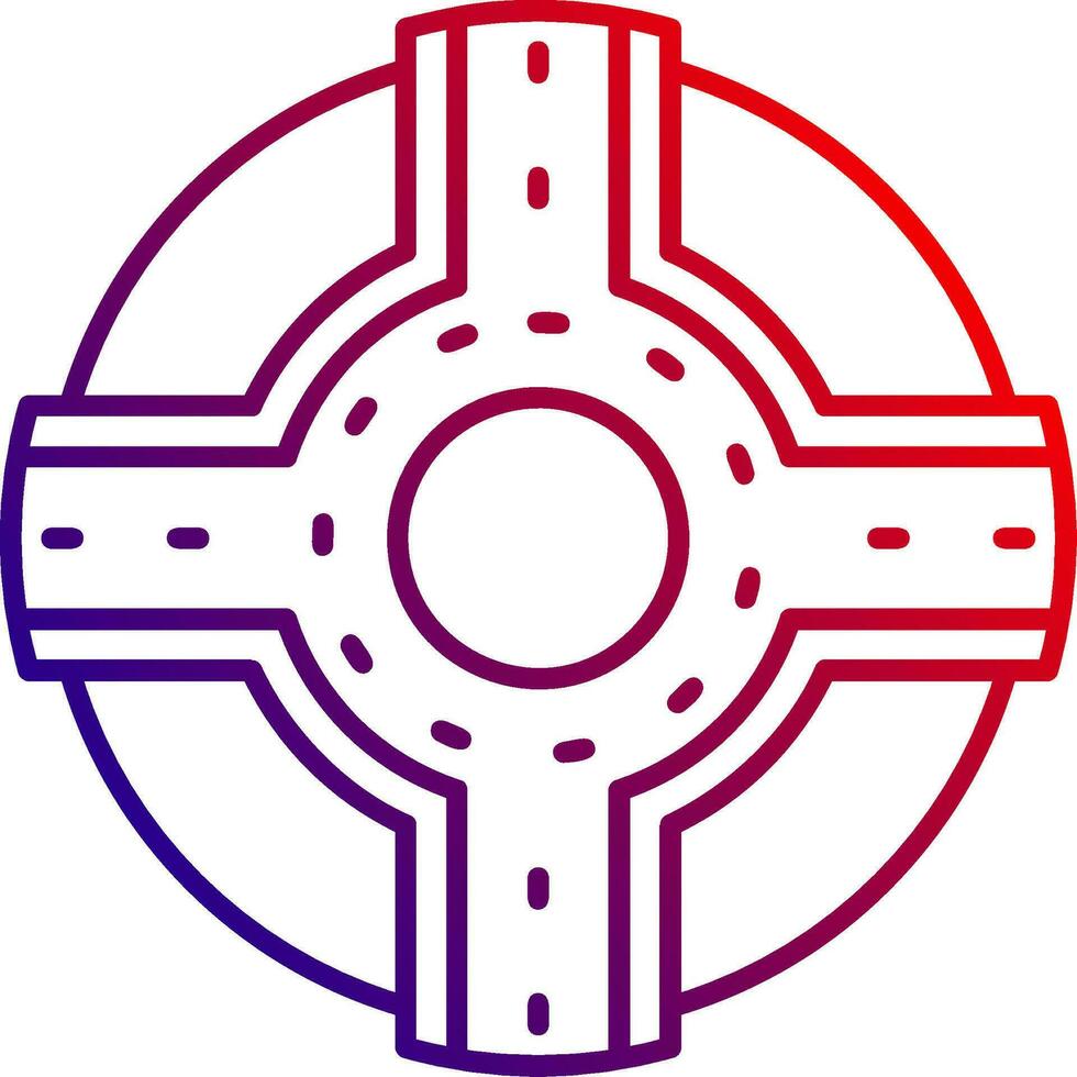 Roundabout Line gradient Icon vector